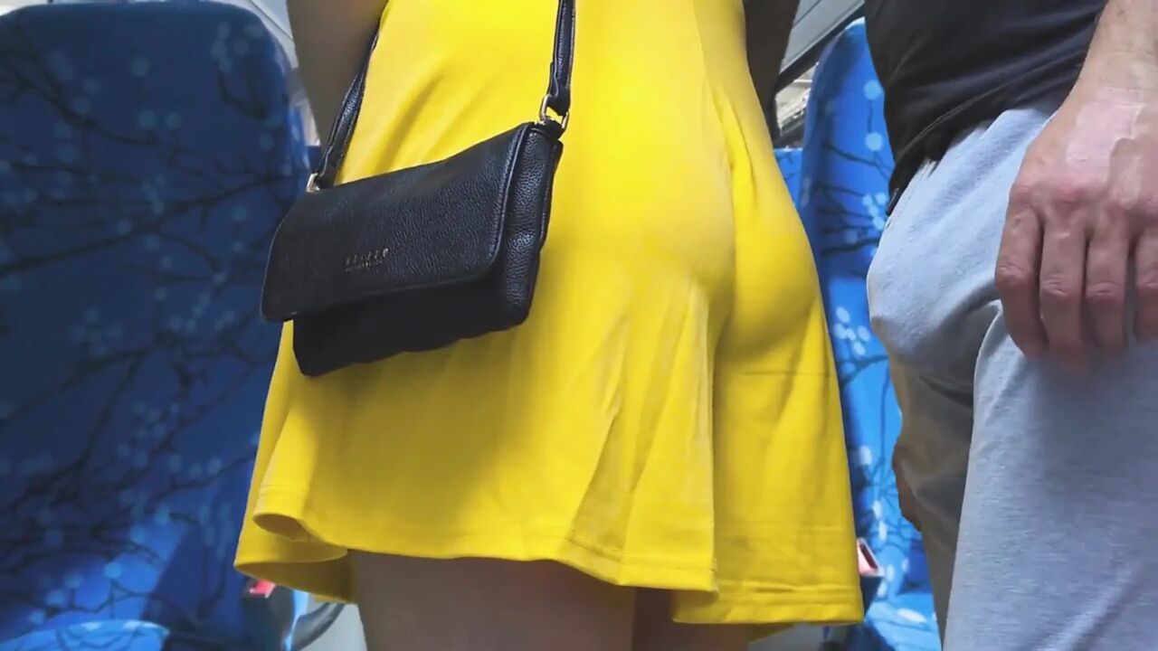 Risky Handjob Inside Public Transport! Dirty Stranger Ejaculate Using Girl's Hand