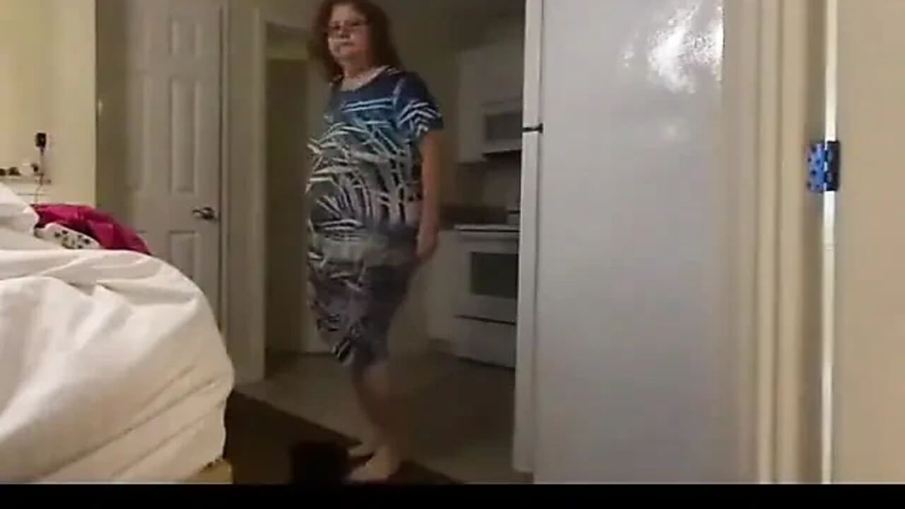 SSBBW Nurse Vicki stretching in her bedroom