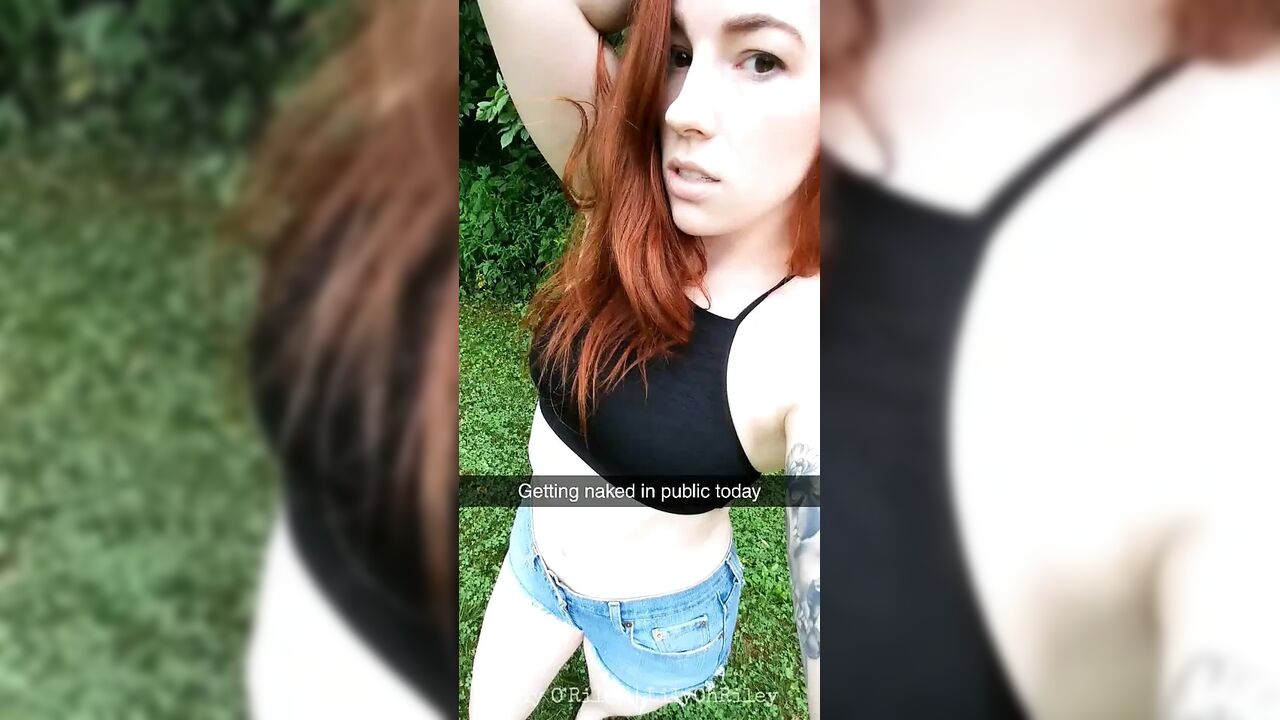 Exhibitionist Redhead Cums Hard in the Park