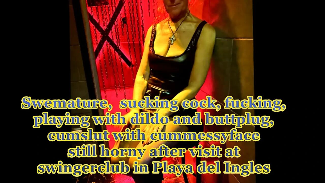 Swemature walks to swinger club, back at the hotel still horny cumslut, fucked, sucking, swallowing cum.