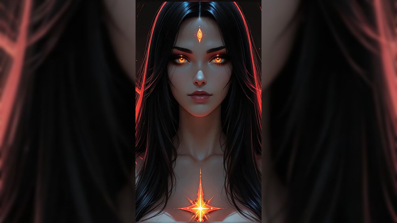 Shadow Assassin Warrior Woman with Jet Black Hair and Amber Eyes Dark Fantasy Portrait Ai Art Slideshow