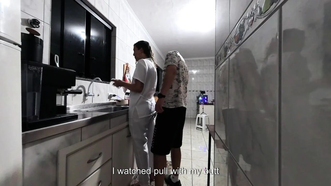 Maid being fucked in the kitchen.