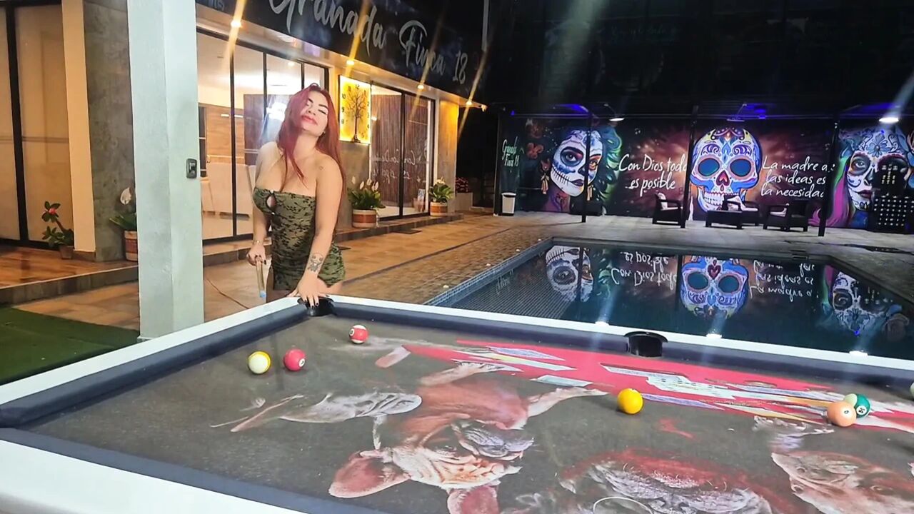 In a Bar in Bucaramanga Big Ass Married Fucked Mercilessly on the Pool Table - Gets Hot Milk in Her Pussy