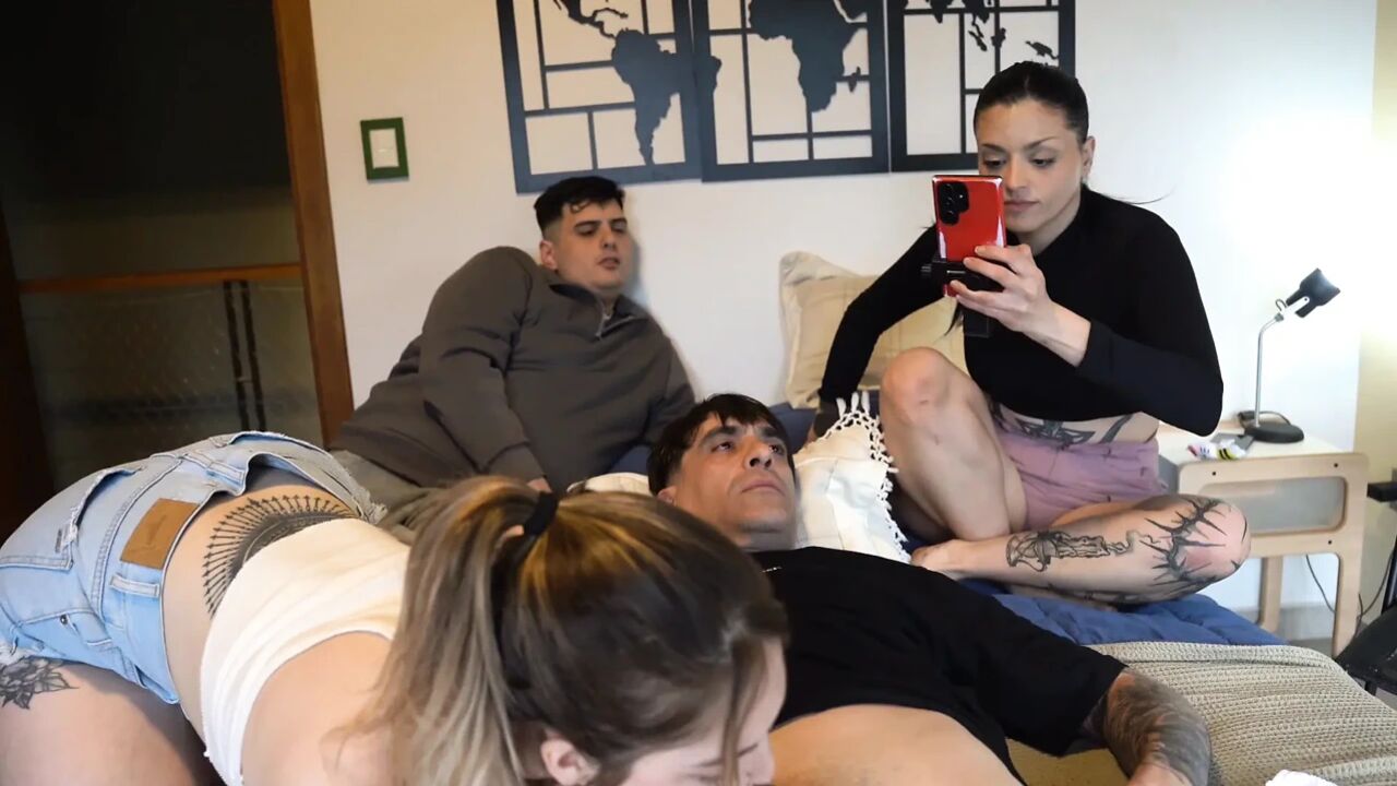 My Girlfriend and Her Friend Suck Together While the Boyfriend Watches Everything