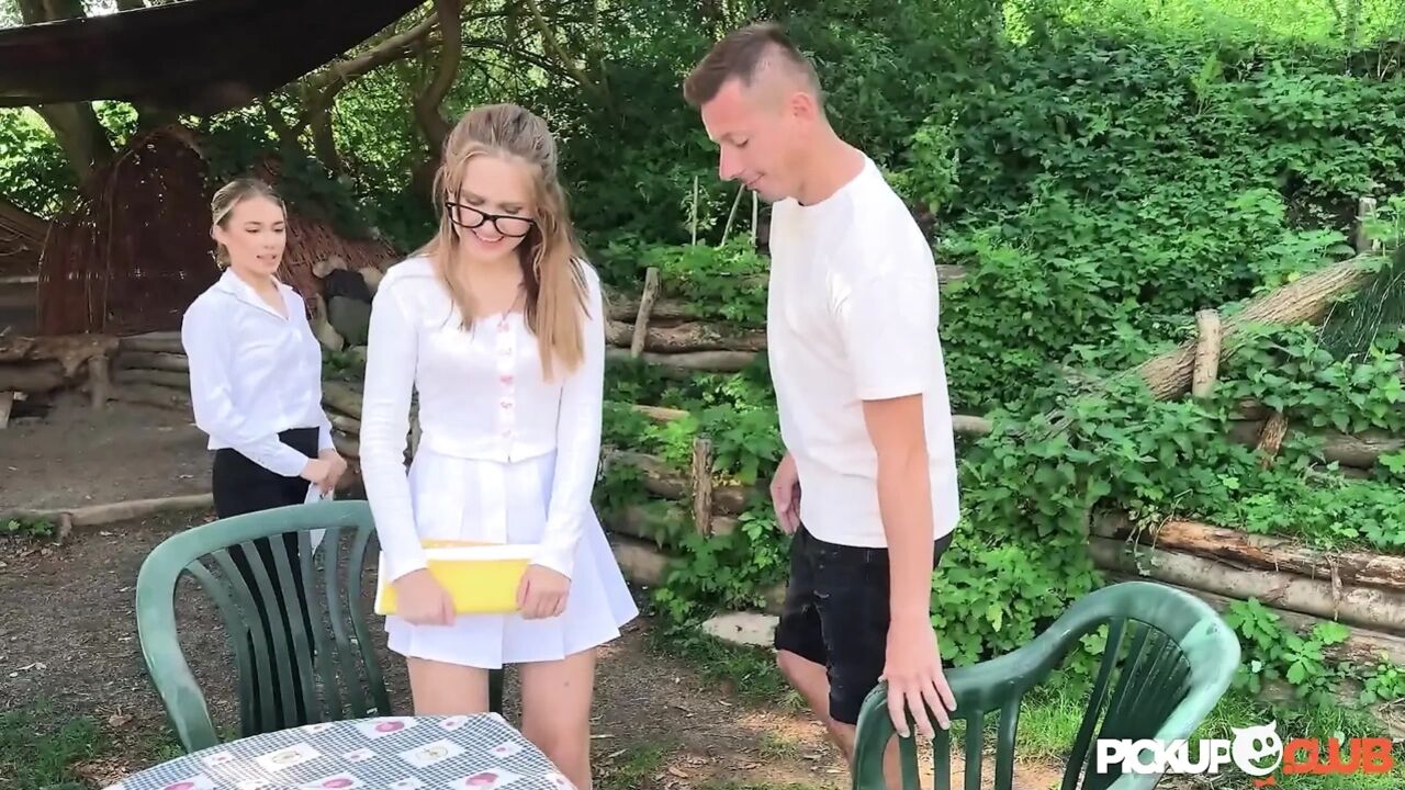 Pickup Club - Film Student Una Fairy Goes on a Riverside Blind Date in Outdoor Cafe