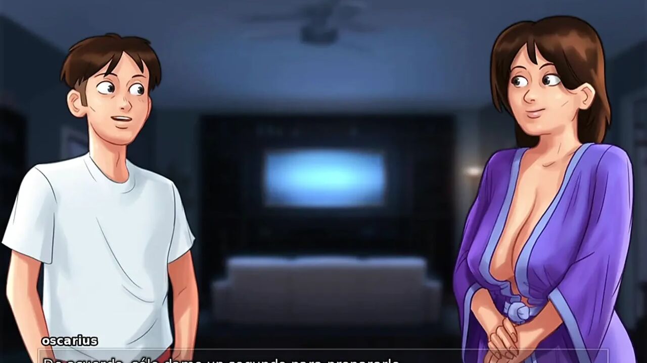 Stepmom confesses her wet feelings to her stepson and they end up making love in the living room - Summertime Saga