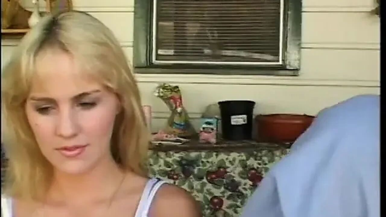 Naughty blonde cutie Rebecca Starr enjoys being dropped with black anchor in her bum bay