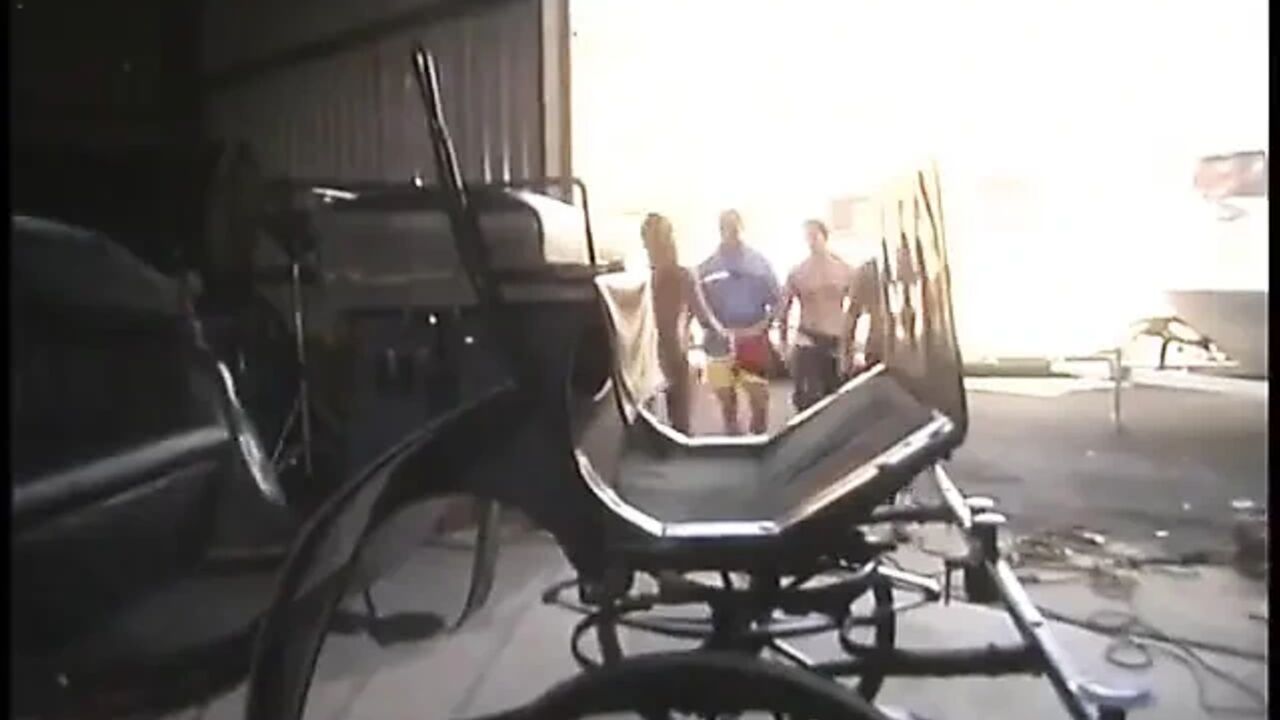Whore loves to give pleasure to three dudes with erected tools ready to fuck