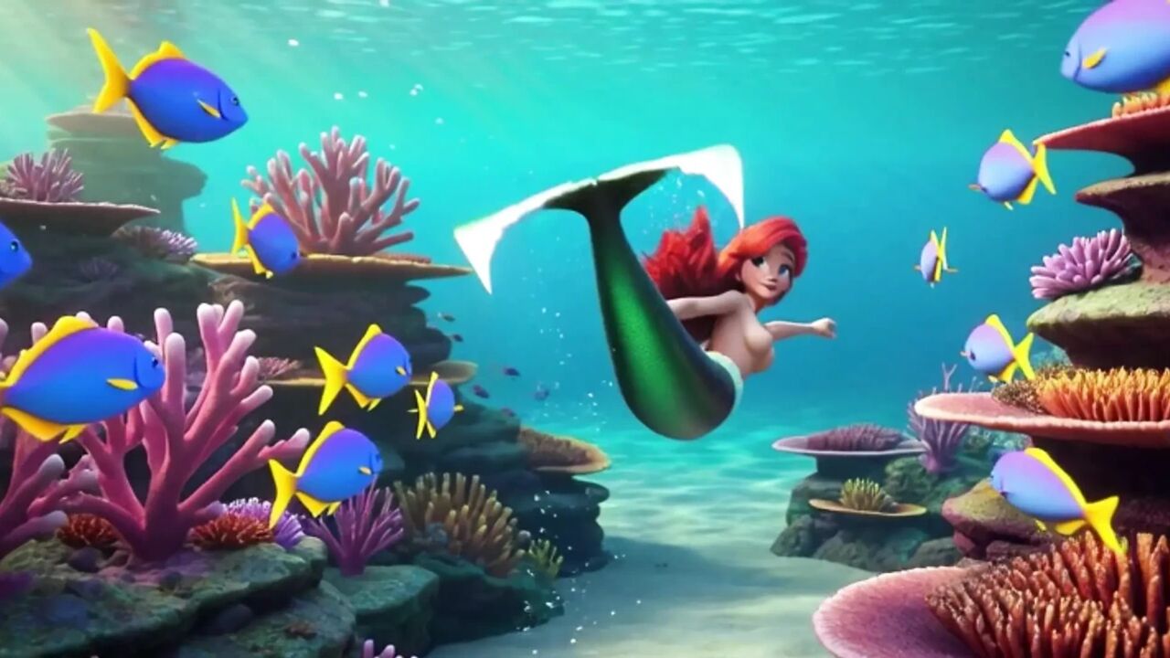 Sensual Mature Ariel Explores Her Magical Underwater Grotto With Long Human Legs And Graceful Poses In Fantasy