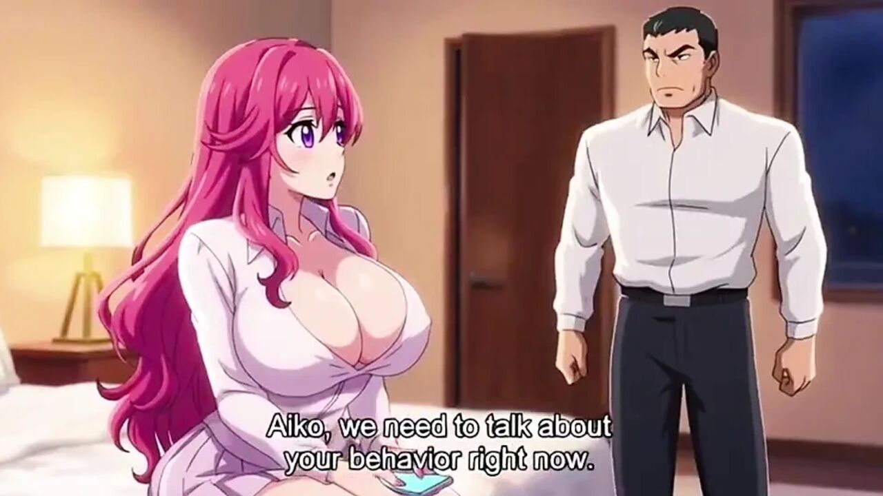 Stepdaughter’s Huge Boobs Pressed Hard by Strict Stepdad