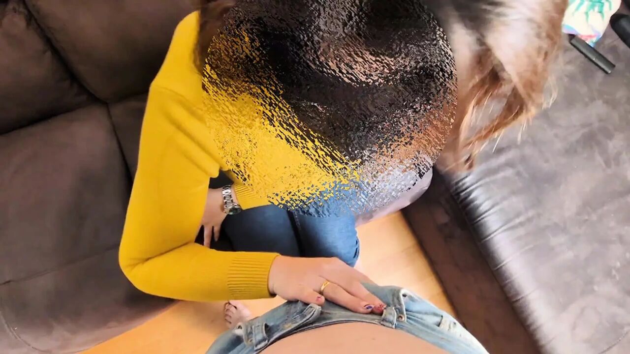 My neighbor leaves me alone with her boyfriend and we end up fucking in the