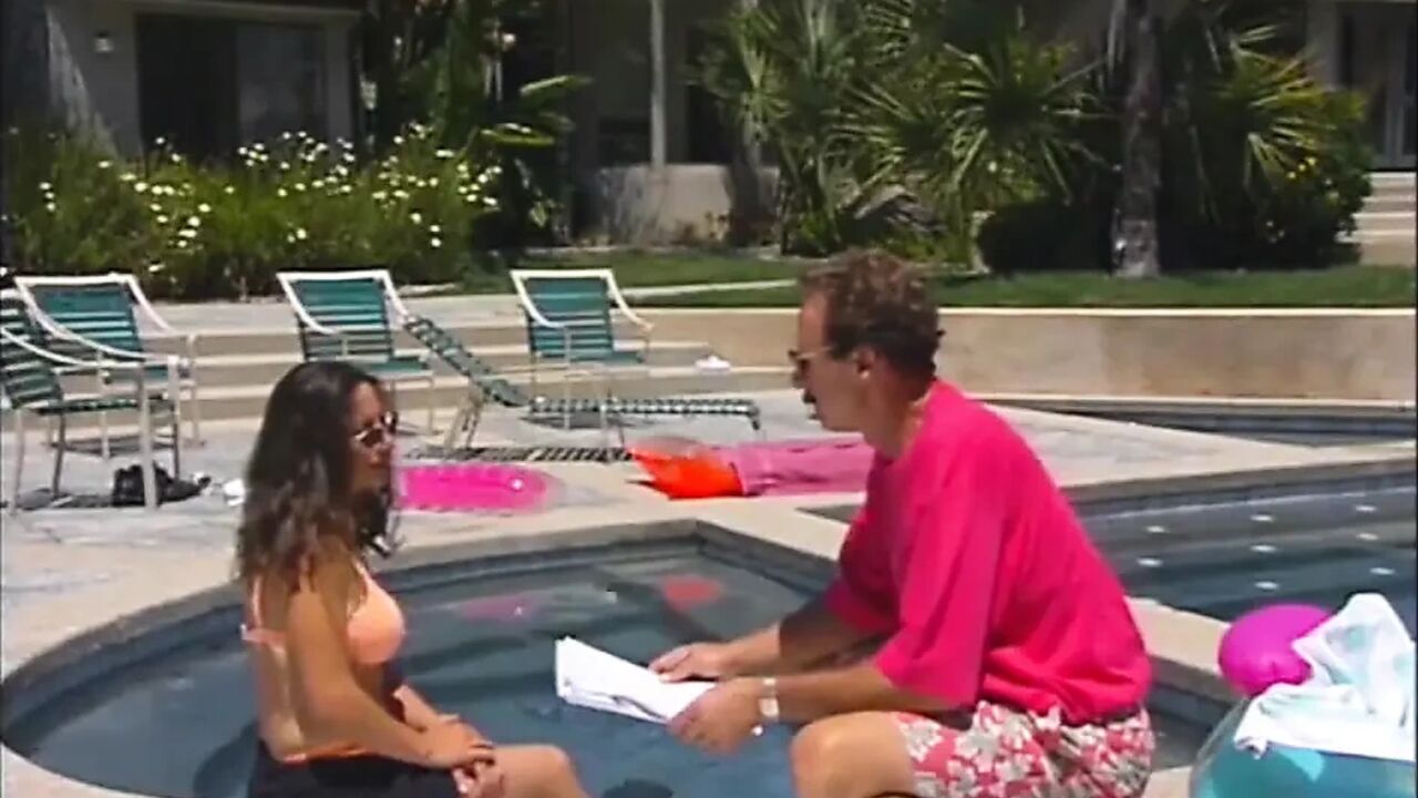 Sexy big boobs threesome anal penetrated, swimming pool party