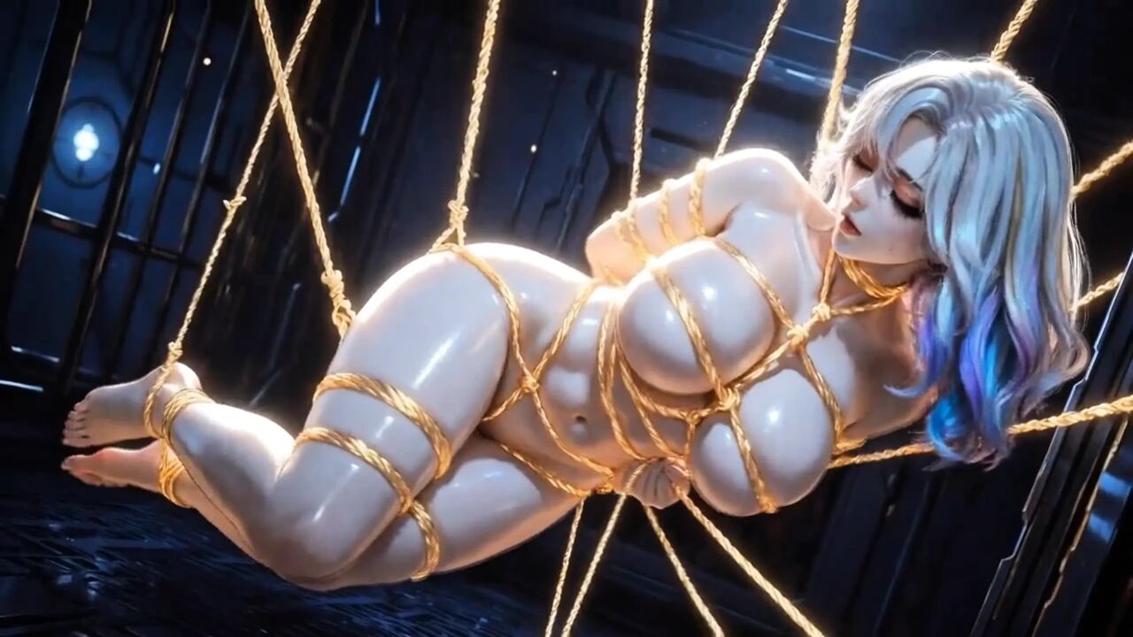 Voluptuous Shibari Suspended Doll High-Tech Dungeon 3D