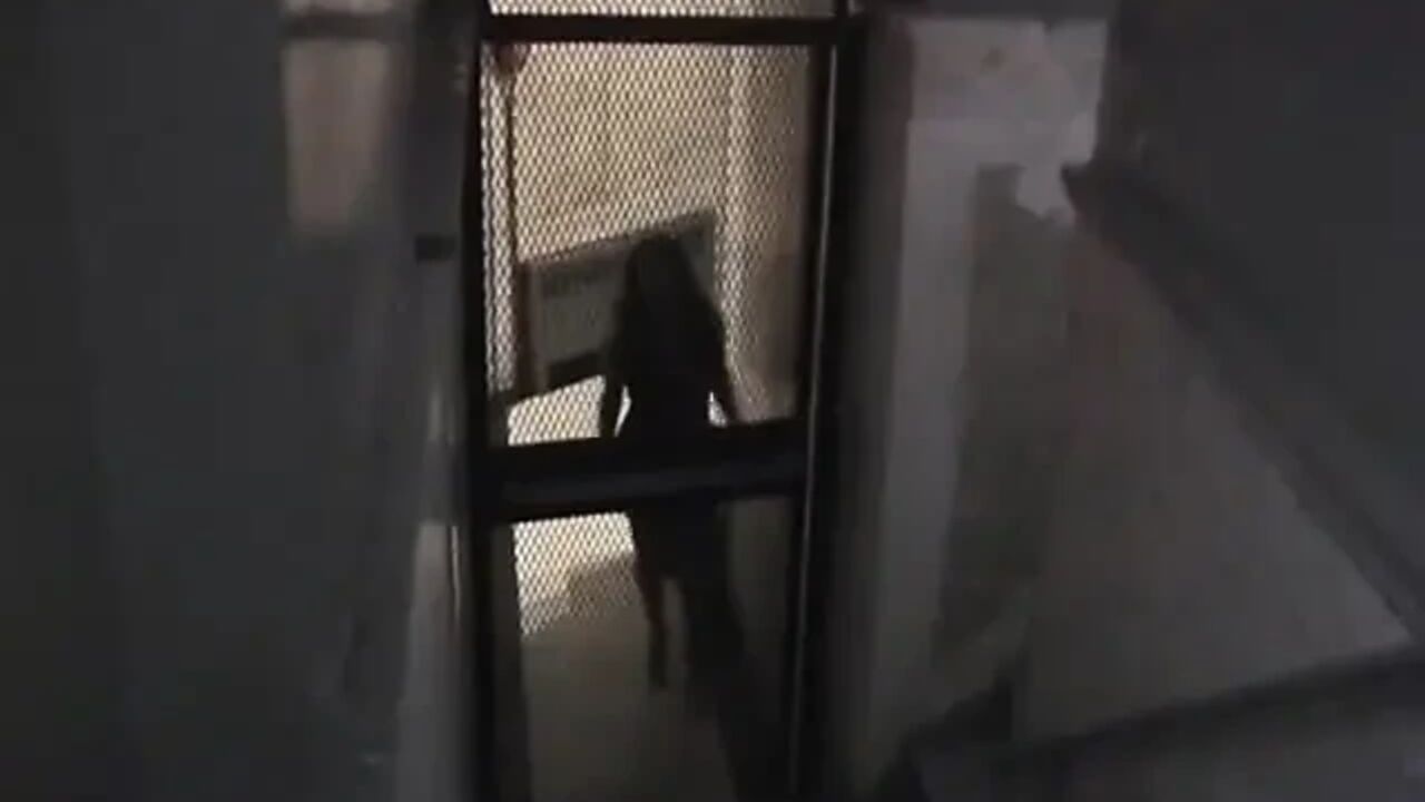 Hot black whore gets her mouth taped and is bound to chair