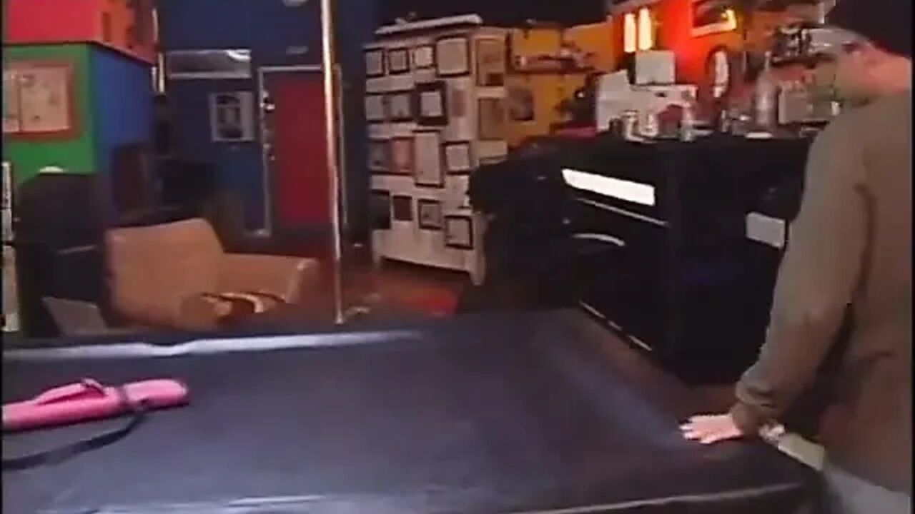 Tight ass black bitch in room gets good fuck from behind from black dude