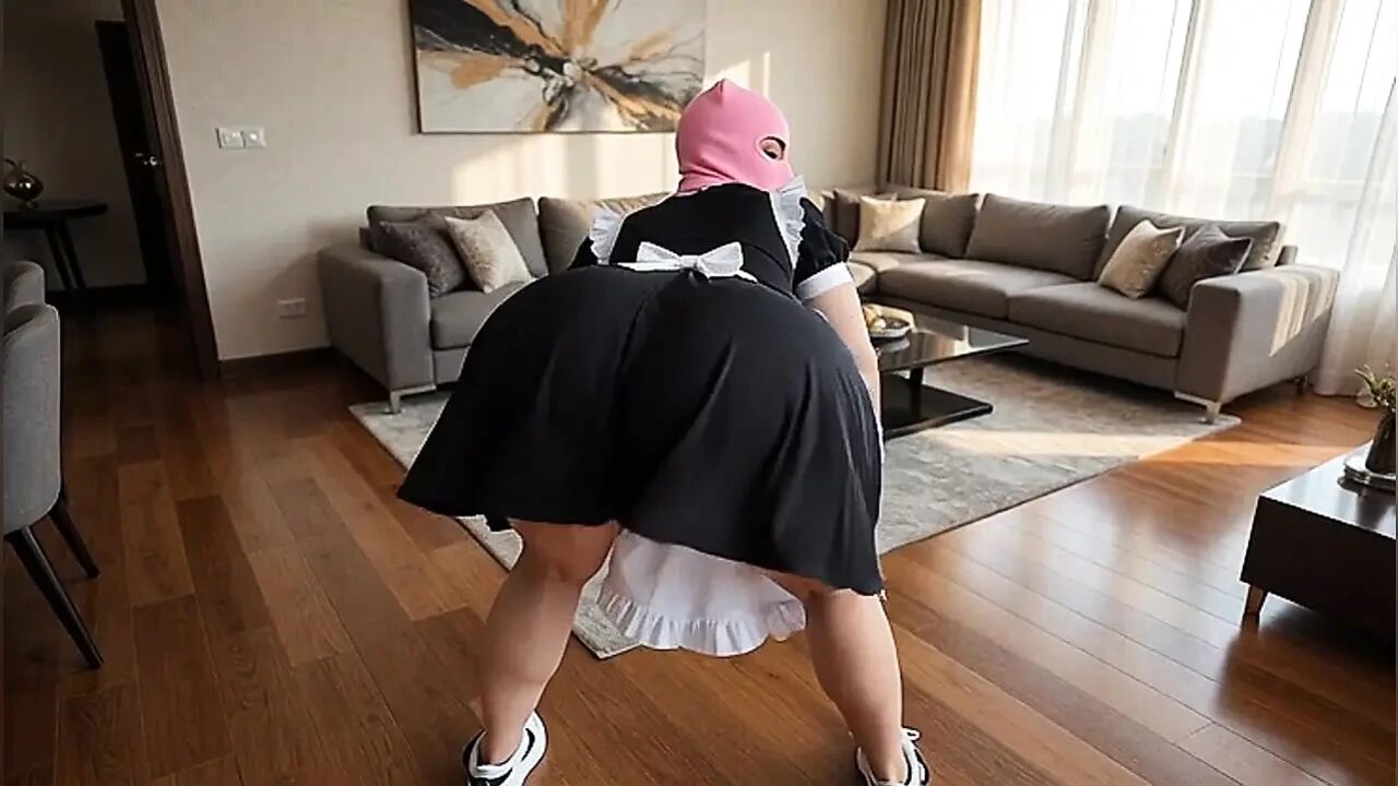 big-bootied maid earning her salary