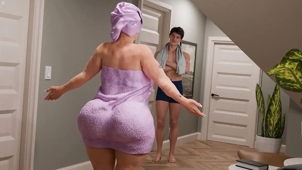 Step Granny Giving Me A Strip Booty Dance Show With Towel