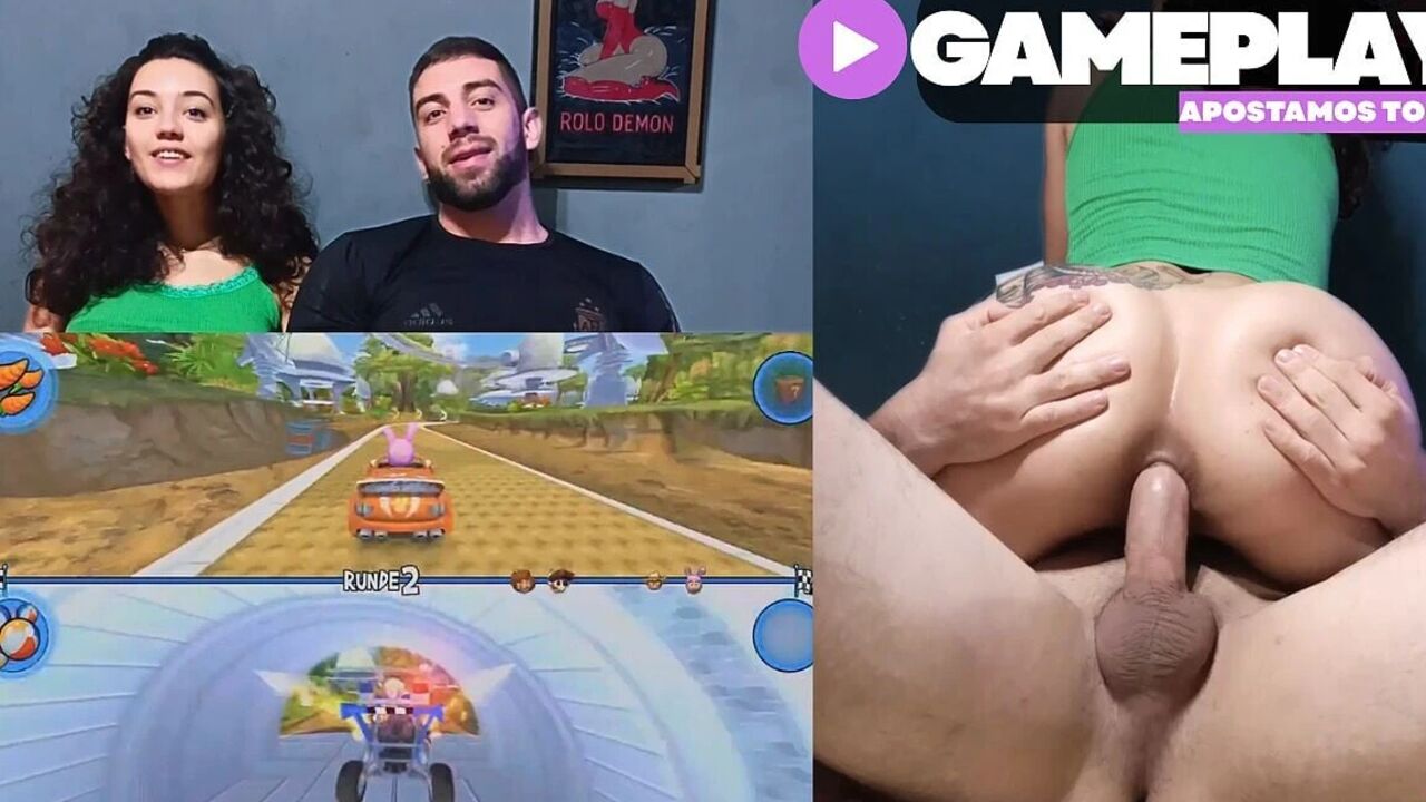 Gamer Girl Playing Racing Games Betting Everything (anal)