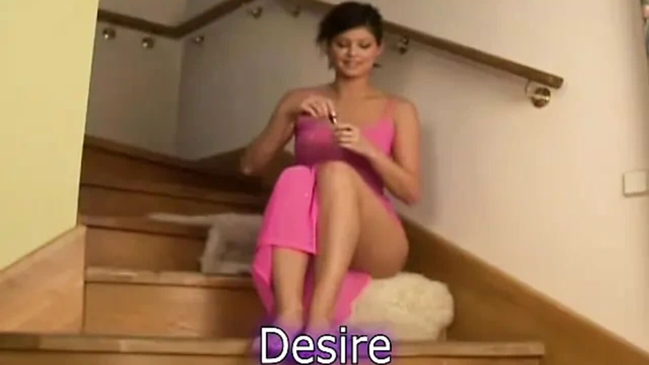 Charming Brunette Babe in Pink Outfit Denise Seduces Electrical Specialist to Fuck Her on the Stairs