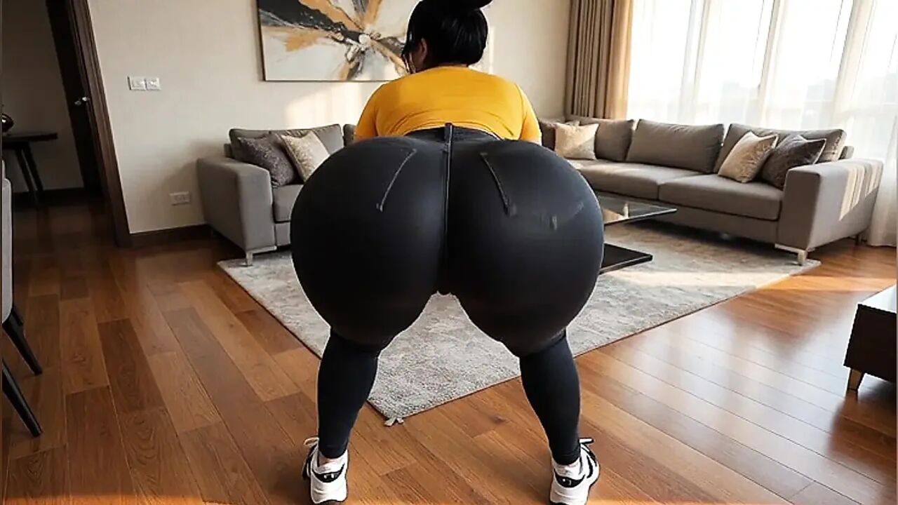big butt in black jeans, she has a huge butt