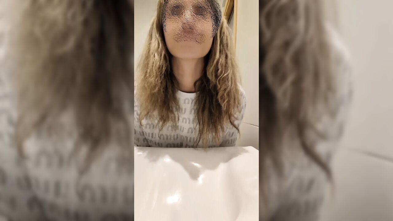 I was in a public restroom with a lot of people outside, and I needed to touch myself and come