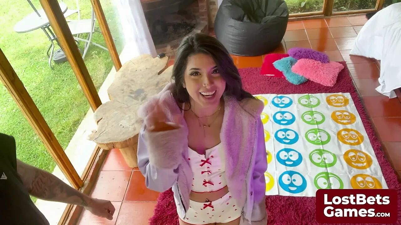Amelia and Lucas are twisting up the heat with a strip Twister