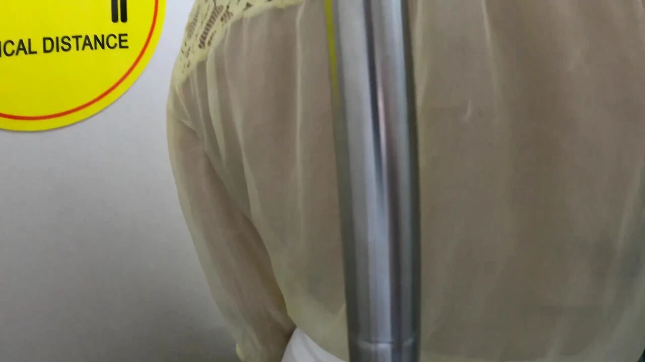 Stranger Horny MILF Touch My Dick in Subway - Cock Rubbing Handjob in Train