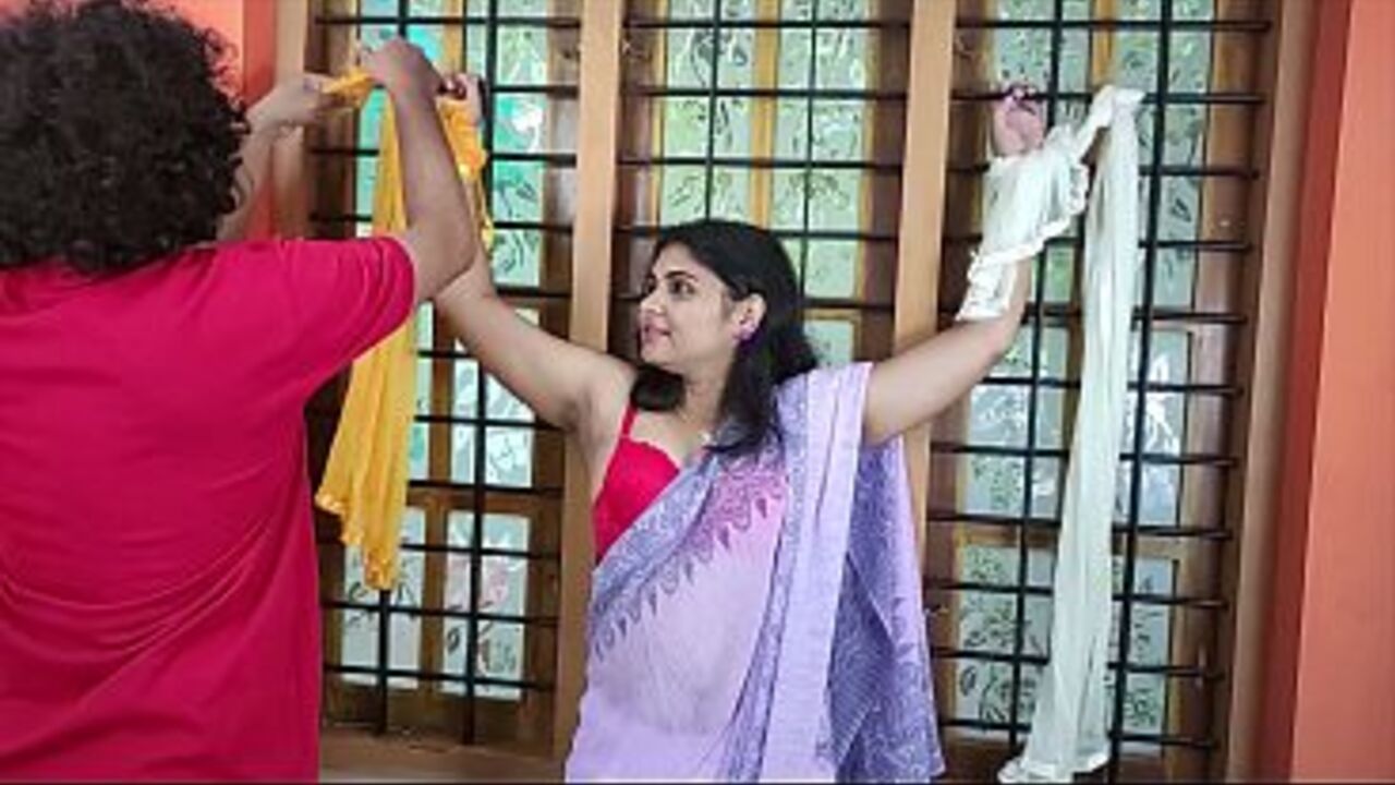 Stepsister Saree Removal and Hand Tied Blindfolded Bra Romance, Hot BDSM Love