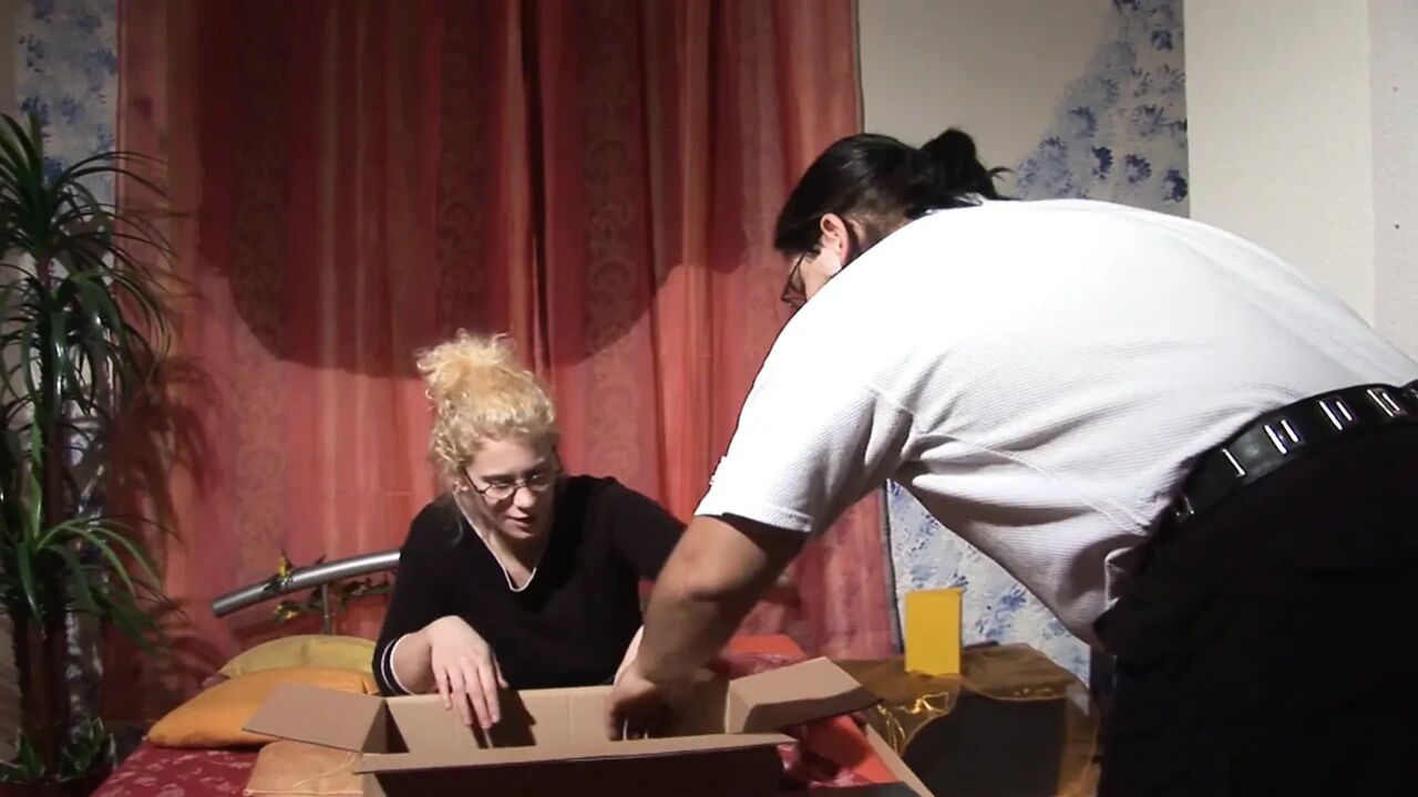 Bitch masturbates with a dildo then bends over for a hard fuck