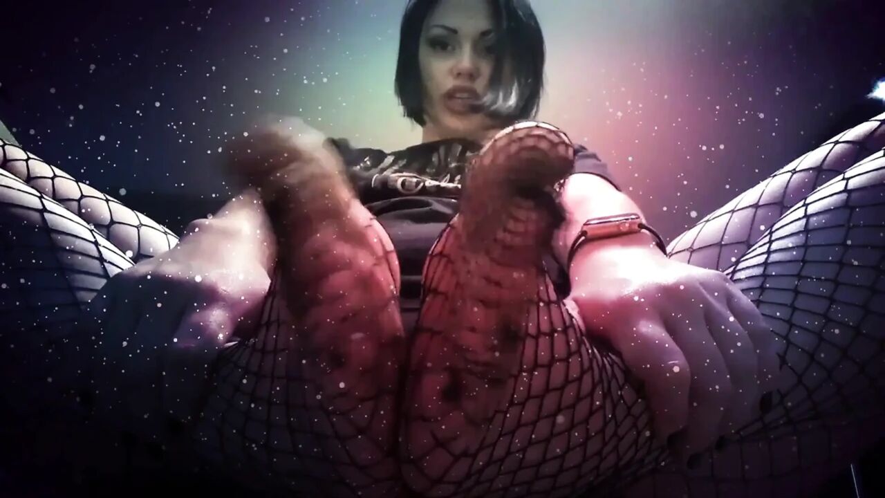 You are weak for my feet in fishnets JOI