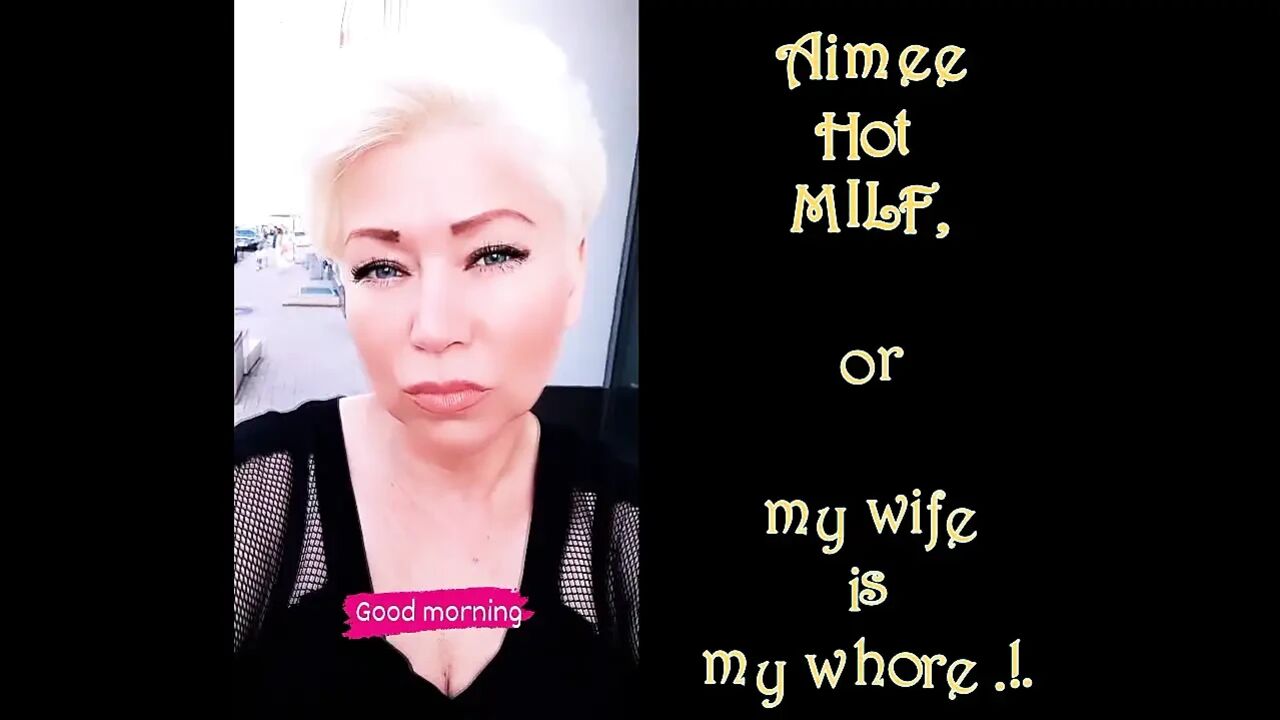 Charming Russian slut wife Aimee: solo with a dildo in her shaved mature cunt and riding her husband's dick...))
