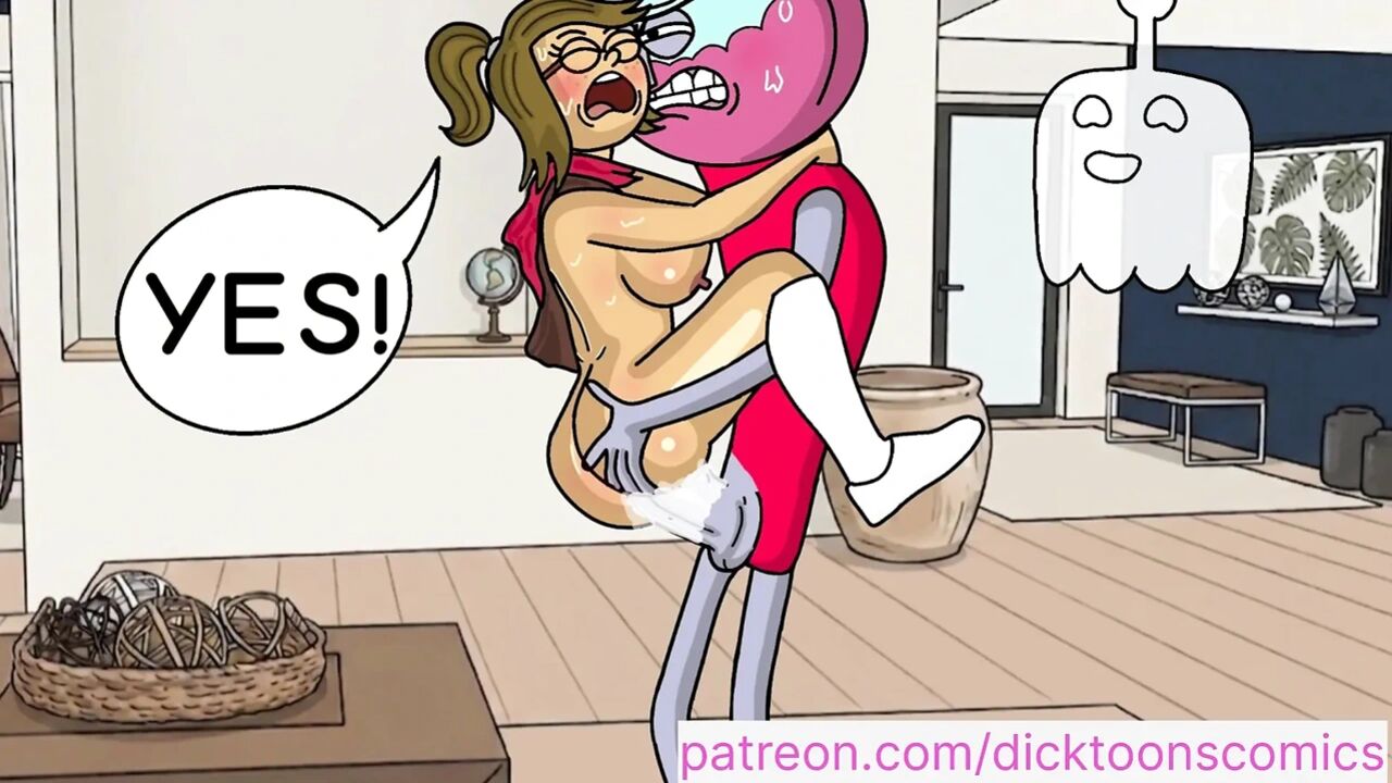 Everyone has fucked Eileen except Benson, He fucks her and cums inside. - regular show cartoon parody