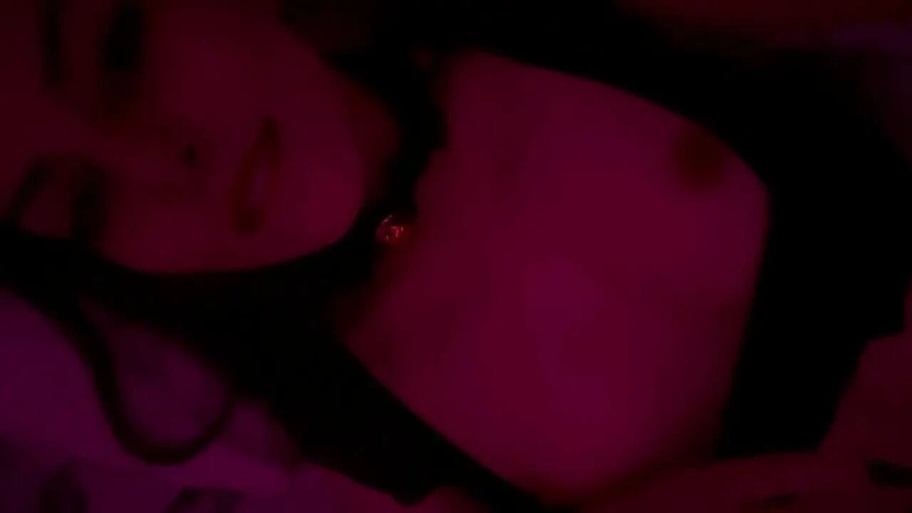 Real Couple Intimate Moment Under Red Lights