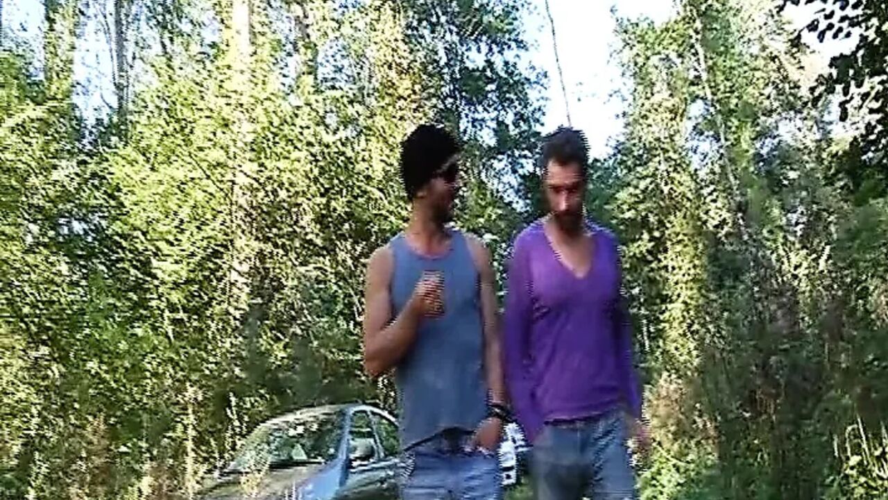 Picked up Slut From France Double Penetrated in Outdoor Threesome