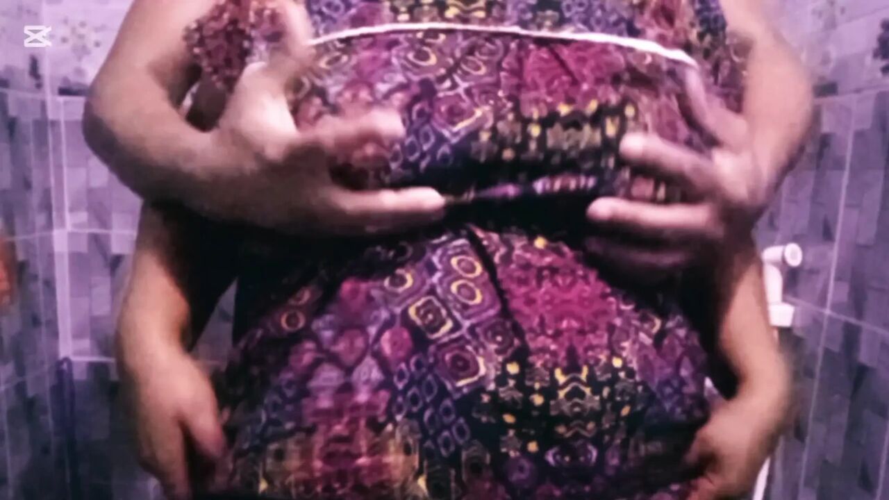 Big boobs wife her hand in her boy friends ass hole in the bathroom.