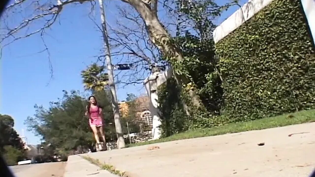 Skinny babe sucks a huge cock while riding another in hot threesome