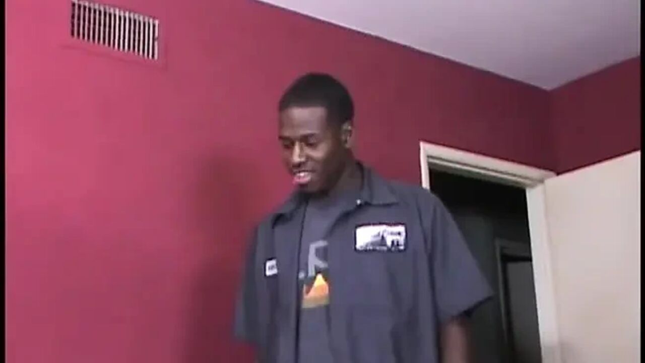 Gorgeous black girl gets fucked by a big black cock