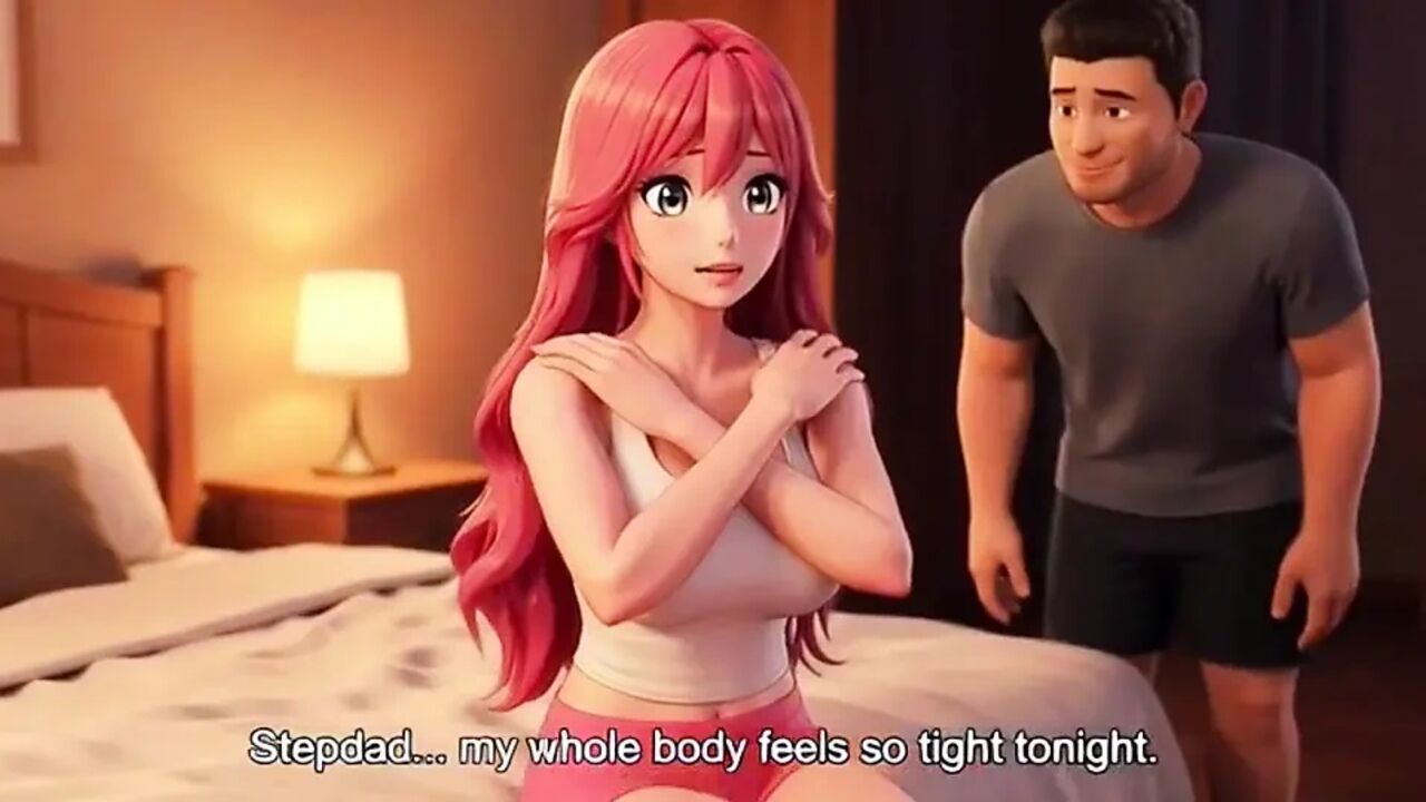 Stepdad give massage to step daughter at night for relaxation