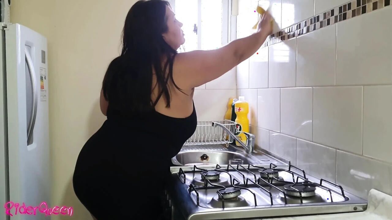 Stepson fuck stepmom in kitchen