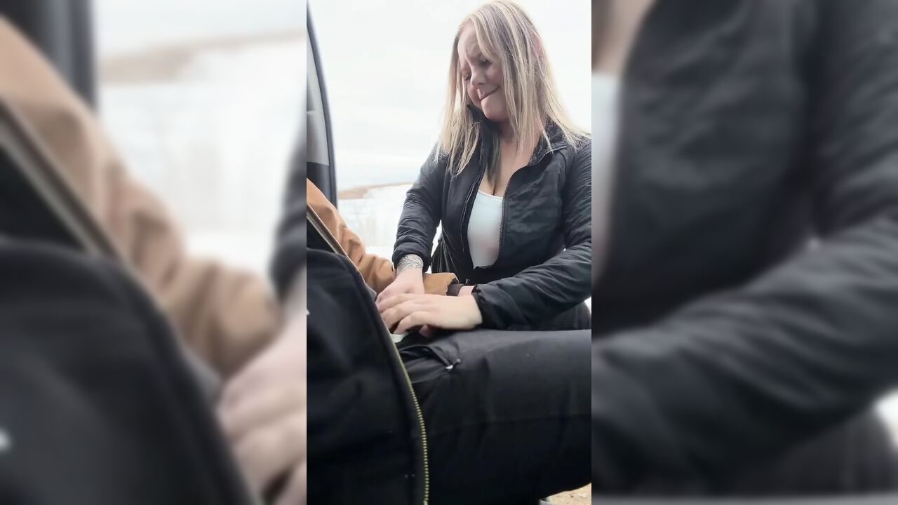 Huge Boobs MILF Caught Fucking Driver Outside