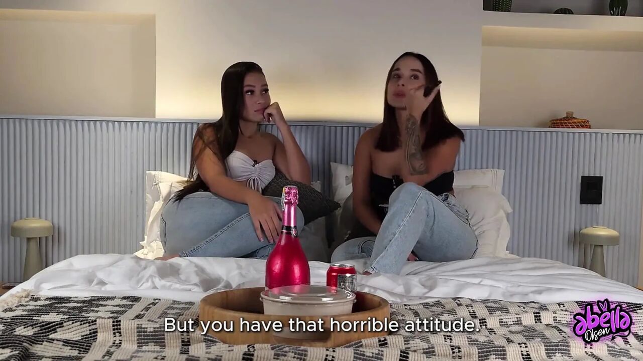 Game of Truth or Daring Ends in a Threesome with My Stepsister - Daniela Andrea - Abella Olsen