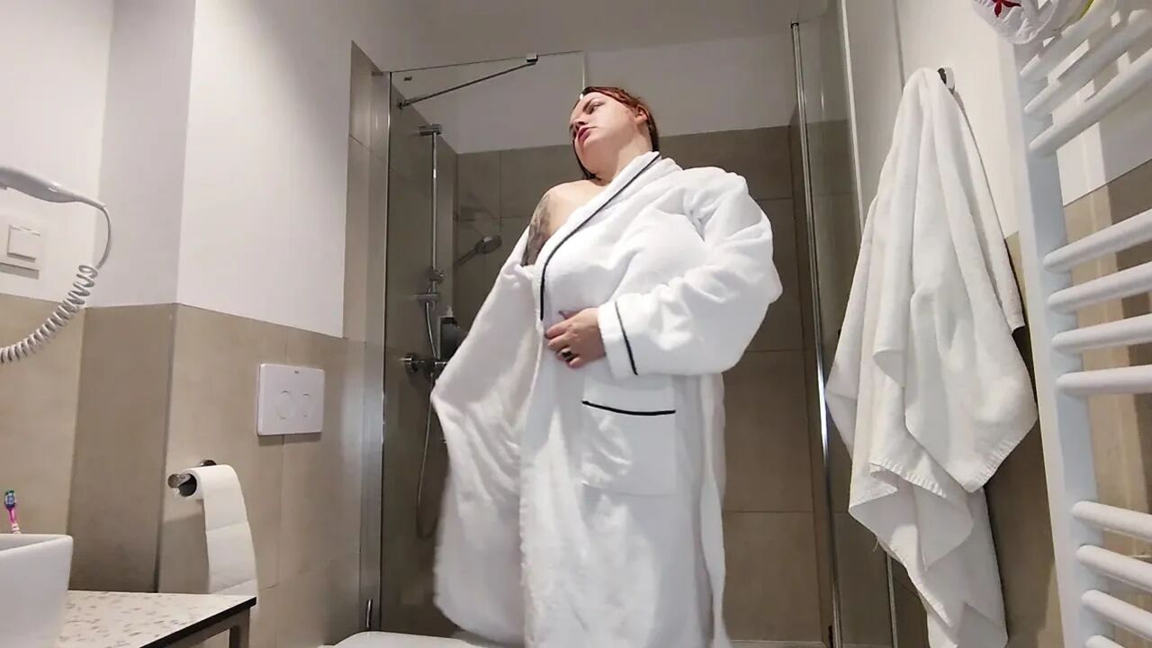 The Stepson Washes His Stepmother in the Shower. She Lets Herself Be, Sucks Him and at the End.
