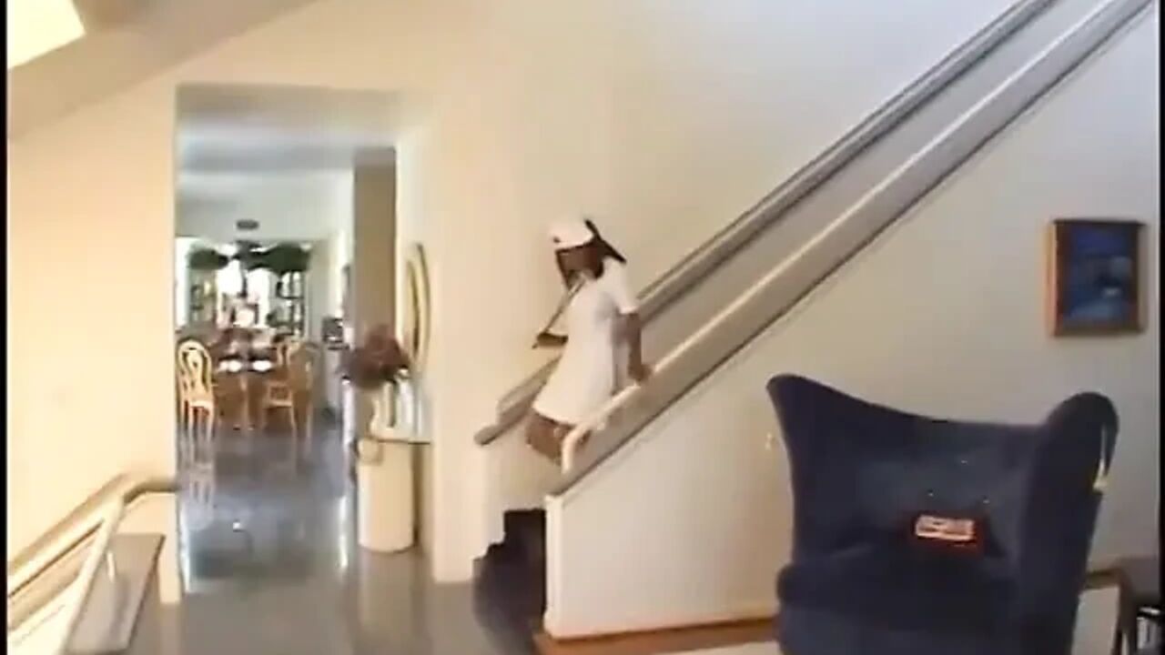 Black nurse rides white stud at the clinic after she examines him