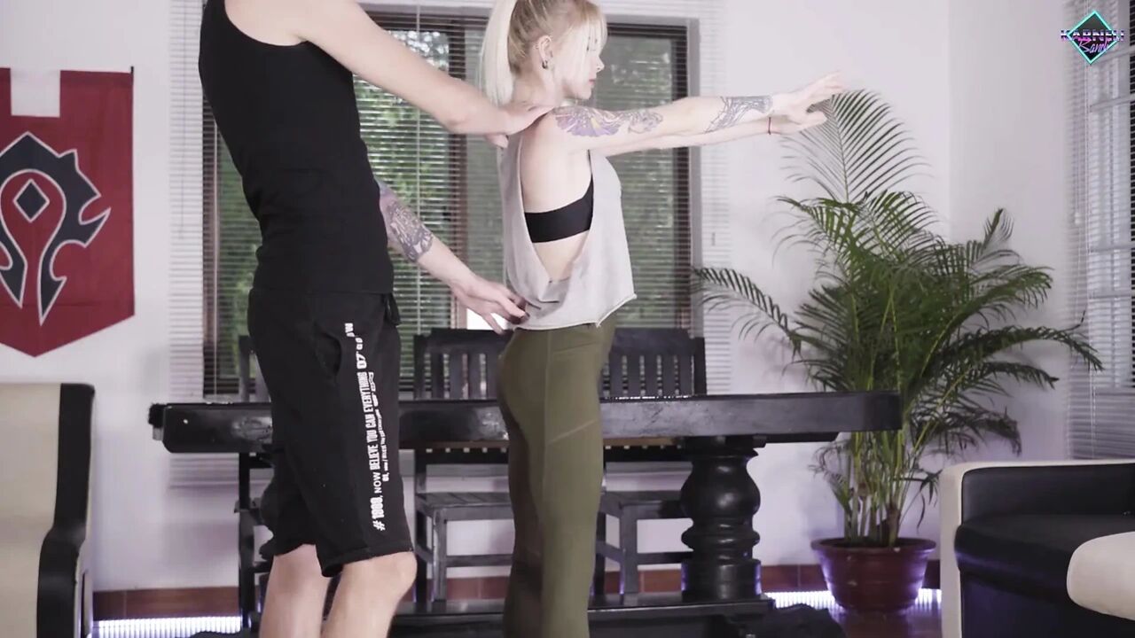 Work Out with a Teen End with Riding on Big Cock