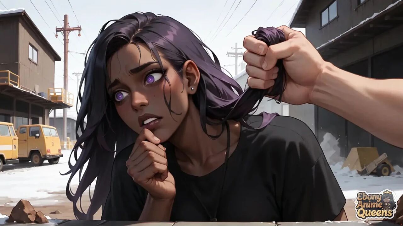 The Best Ebony Fucky-fucky on a Snowy Street! the Purple-haired Queen's Pleasure in Ebony XXX.