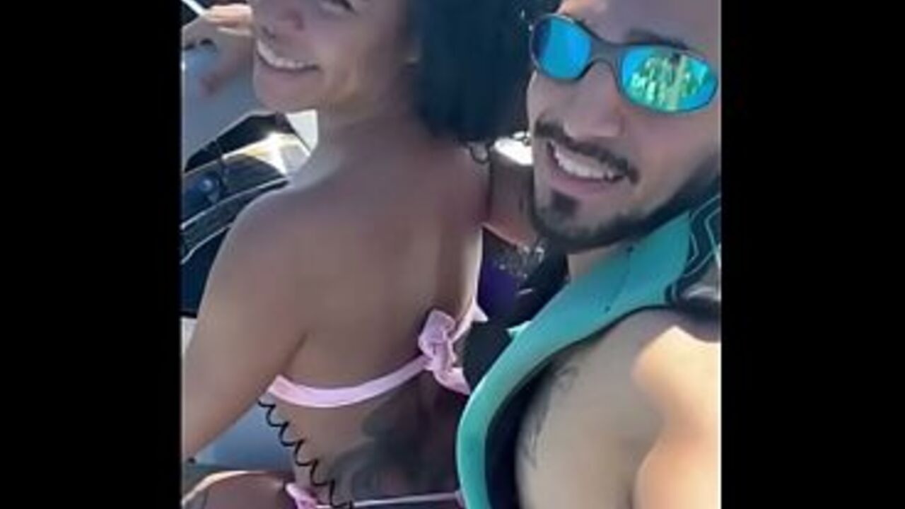 POV: Naughty young woman, left her husband on the beach and had sex with the instructor on the jet ski with everyone watching.