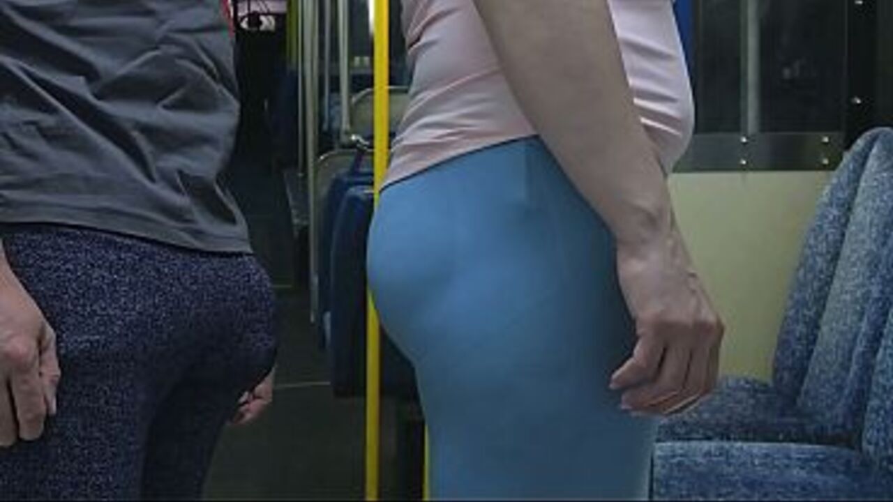 Pervert Stranger Touch Her Ass Inside Bus and Ejaculate Using Girl's Hand