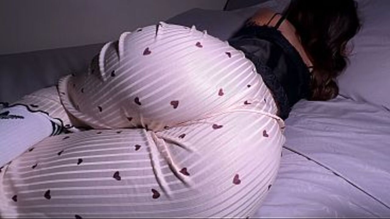 My stepdaughter in tight pajamas always leaves her bedroom door open
