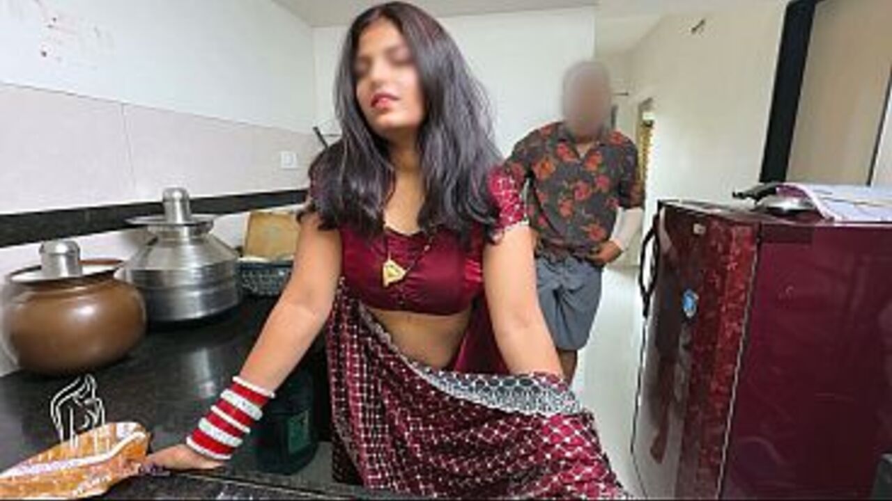 Komal, the newly married bride was making pudding in the kitchen, thinking her to be her husband, her brother-in-law started fucking her secretly from behind.