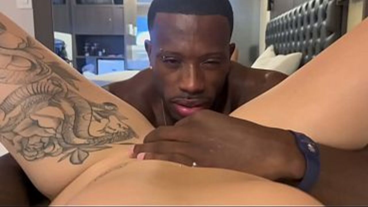 The naughty redhead gave her pussy to the black guy with the big dick.